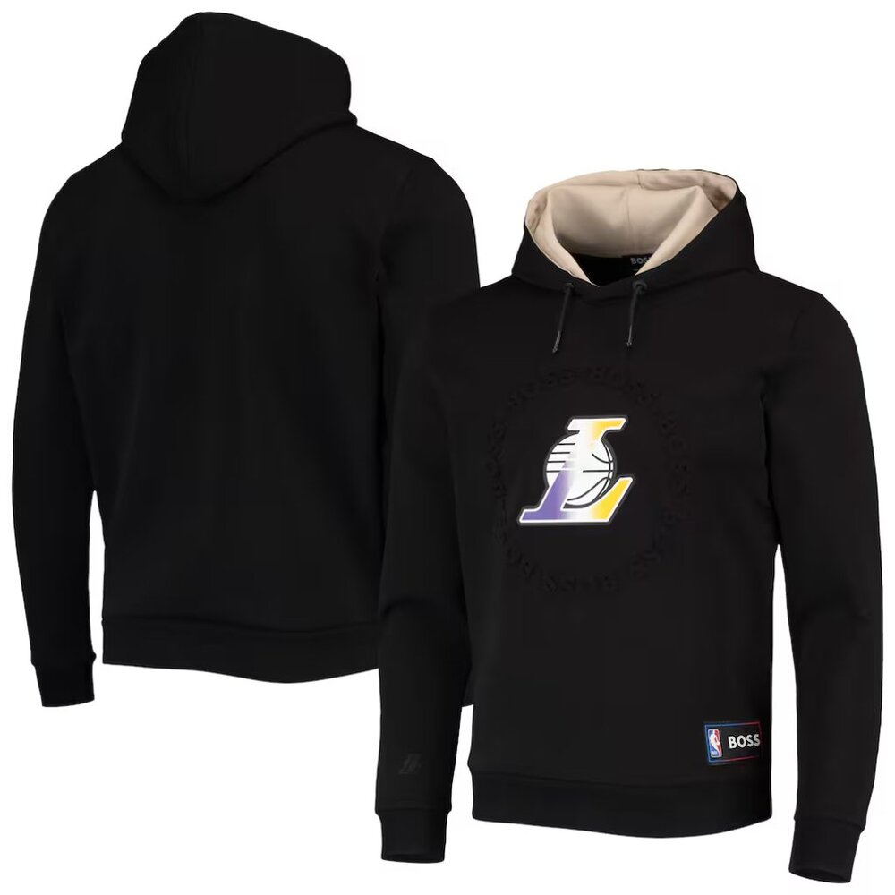 NBA x Hugo Boss Men's Los Angeles Lakers Black Logo Pullover Hoodie Size M